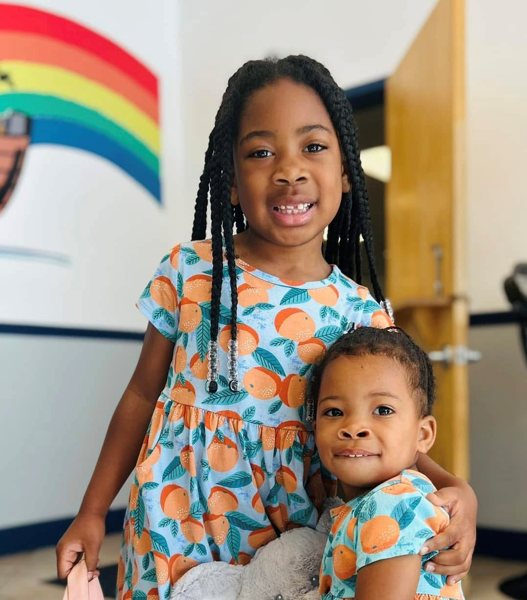 Girl going to preschool